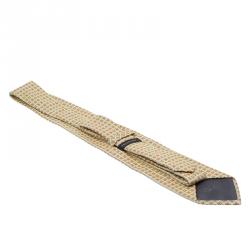 مملوكة مسبقًا ربطة عنق فالنتينو حرير بيج منقوش