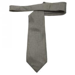 Pre Owned Valentino Grey Polka Dot Silk Tie