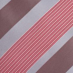 Pre Owned ربطة عنق فالنتينو حرير أحمر مخطط