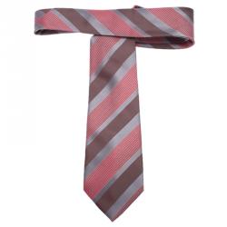 Pre Owned ربطة عنق فالنتينو حرير أحمر مخطط