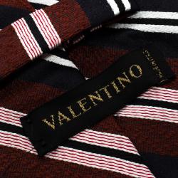 Valentino Multicolor Striped Woven Silk Traditional Tie