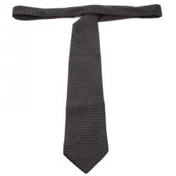 Pre Owned ربطة عنق فالنتينو حرير رصاصي مطبوعة