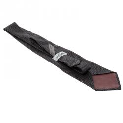 Pre Owned ربطة عنق فالنتينو حرير رصاصي مطبوعة