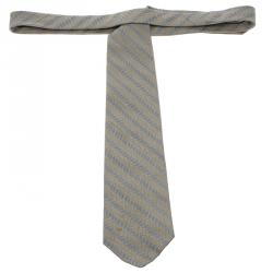 Pre Owned Valentino Beige Patterned Silk Traditional Tie