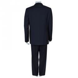 Pre Owned Valentino Men's Navy Blue Wool Suit XL