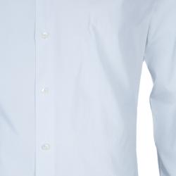 Pre Owned Valentino White Studded Collar Detail Long Sleeve Buttondown Shirt M