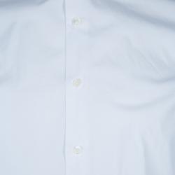 Pre Owned Valentino White Studded Collar Detail Long Sleeve Buttondown Shirt M