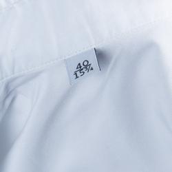 Pre Owned Valentino White Studded Collar Detail Long Sleeve Buttondown Shirt M