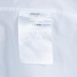 Pre Owned Valentino White Studded Collar Detail Long Sleeve Buttondown Shirt M