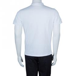 Pre Owned Valentino White Rockstud Detail Polo T-Shirt M