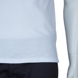 Pre Owned Valentino White Rockstud Detail Polo T-Shirt M