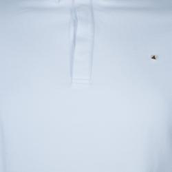 Pre Owned Valentino White Rockstud Detail Polo T-Shirt M