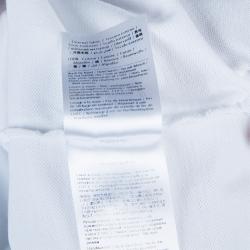 Pre Owned Valentino White Rockstud Detail Polo T-Shirt M
