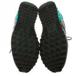 Pre Owned Valentino Tricolor Leather And Suede Rockrunner Sneakers Size 41