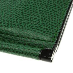 Valextra Green Leather Money Clip BiFold Wallet