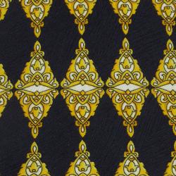 Pre Owned Gianni Versace Black and Yellow Printed Tie