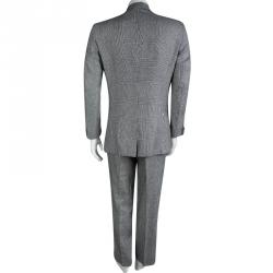 Pre Owned Versace Monochrome Glen Plaid Suit M/L