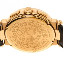 Versace Grey Gold Plated Stainless Steel Chronograph Watch 46 mm