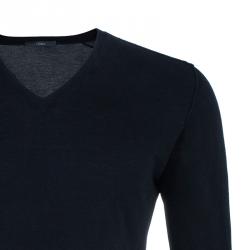Pre Owned Z Zegna Men's Black V-Neck Sweater XL
