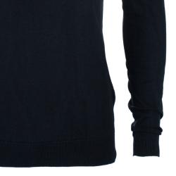 Pre Owned Z Zegna Men's Black V-Neck Sweater XL