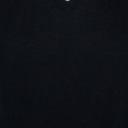 Pre Owned Z Zegna Men's Black V-Neck Sweater XL