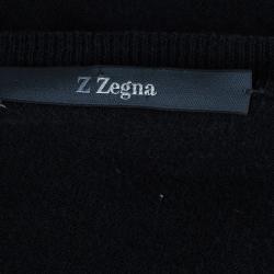 Pre Owned Z Zegna Men's Black V-Neck Sweater XL