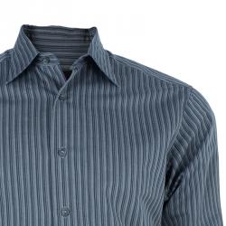 Z Zegna Men's Dark Grey Striped  Shirt M