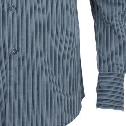 Z Zegna Men's Dark Grey Striped  Shirt M