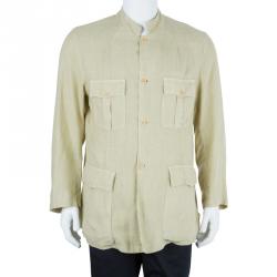 Z Zegna Men's Beige Linen Jacket L