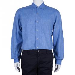 Z Zegna Mens Blue Shirt XL