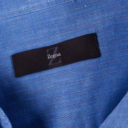 Z Zegna Mens Blue Shirt XL