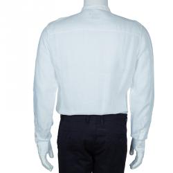 Pre Owned Z Zegna Men's White Linen Shirt XL