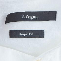 Pre Owned Z Zegna Men's White Linen Shirt XL