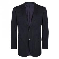 Z Zegna Navy Blue Striped Regular Fit Blazer L