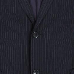 Z Zegna Navy Blue Striped Regular Fit Blazer L
