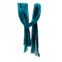 مملوكة مسبقًا Burberry Blue Cotton Blend Novacheck Stole