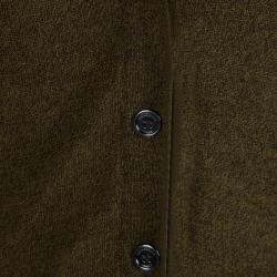 Pre Owned  Burberry Brit Olive Green Wool Button Down Cardigan M