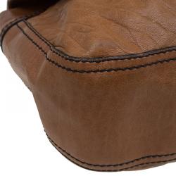 Pre Owned Fendi Brown Leather Trim B Tote