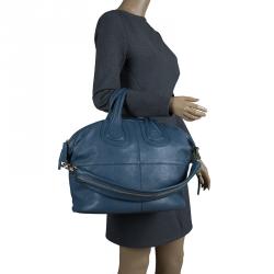 Pre Owned حقيبة يد جيفنشي نايتينغيل متوسطة جلد زرقاء