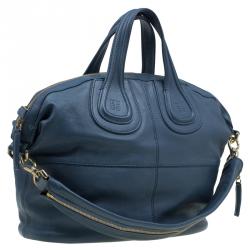 Pre Owned حقيبة يد جيفنشي نايتينغيل متوسطة جلد زرقاء