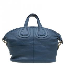 Pre Owned حقيبة يد جيفنشي نايتينغيل متوسطة جلد زرقاء