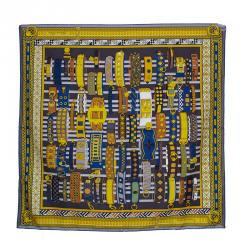 Pre Owned Hermes Blue Collar de Chiens Square Scarf