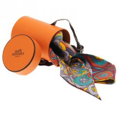 Pre Owned Hermes Multicolored Silk Twill Neck Scarf