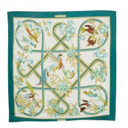 Pre Owned Hermes Les Caraibes Silk Square Scarf