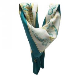 Pre Owned Hermes Les Caraibes Silk Square Scarf