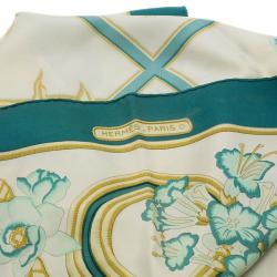 Pre Owned Hermes Les Caraibes Silk Square Scarf