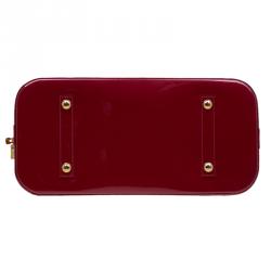 Pre Owned Louis Vuitton Red Monogram Vernis Alma GM Bag