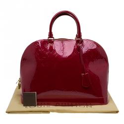 Pre Owned Louis Vuitton Red Monogram Vernis Alma GM Bag