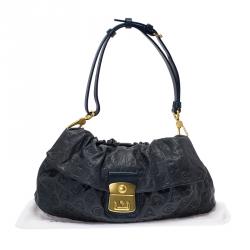 مملوكة مسبقًا Marc By Marc Jacobs Dark Blue Leather Dreamy Logo Linda Shoulder Bag