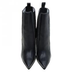 Pre Owned McQ by Alexander McQueen Black Leather Lex Chelsea Ankle Boots Size 39